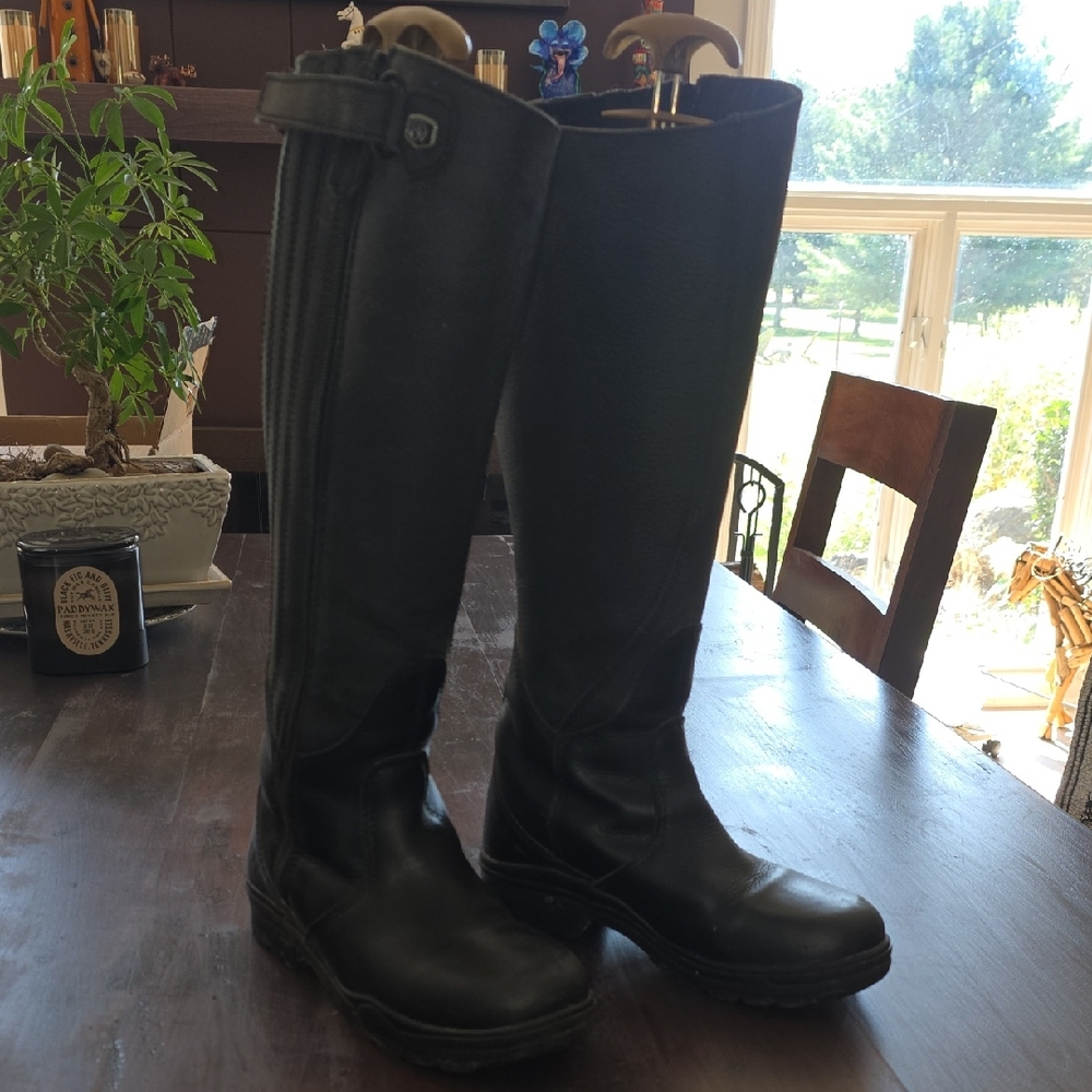 Ovation Moorland II Highrider Women's Tall Field Boots Black 37 Wide Calf